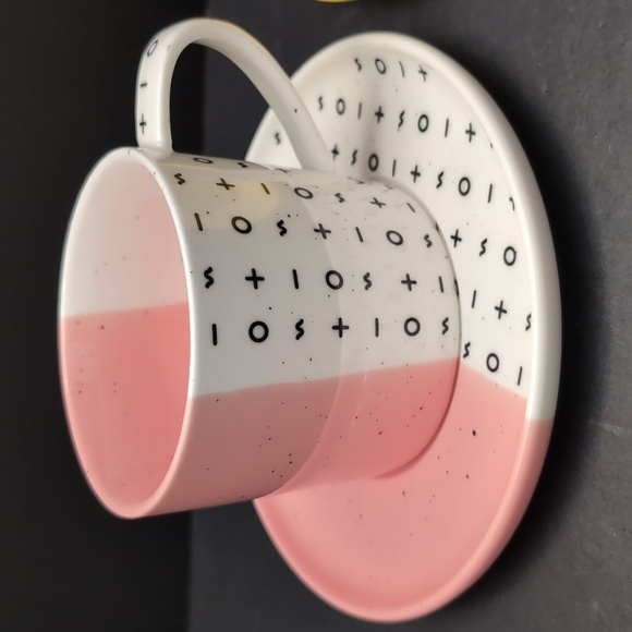 Roots 7, Dipped 2 Tone Yellow/Pink Cup And Saucer Set . - Picture 2 of 14